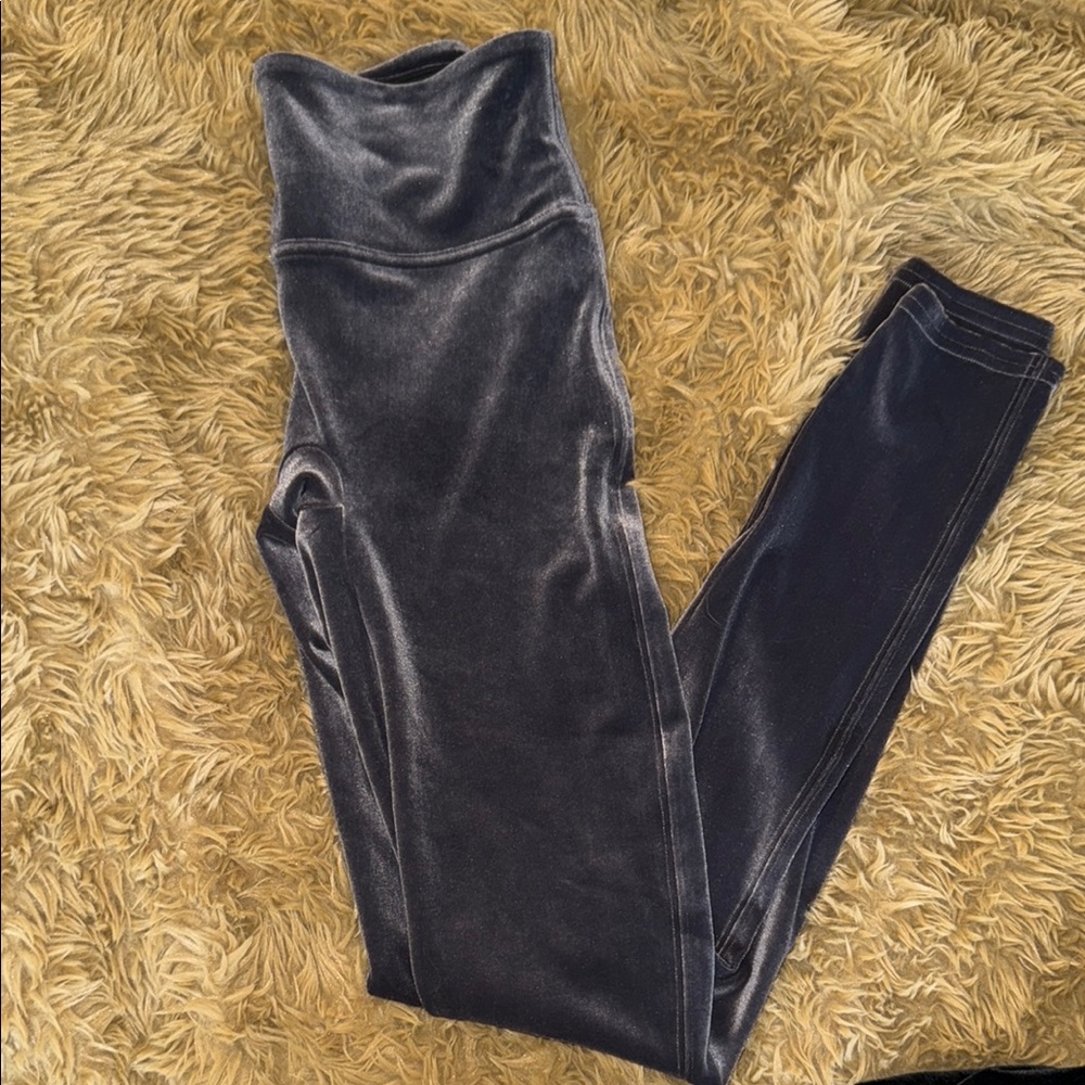 SPANX Velvet Charcoal Leggings